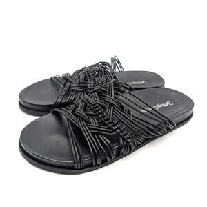 Jeffrey Campbell Intwined Slide Sandals Open Toe Women's Black Size US8 EU38.5